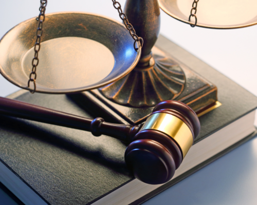 Judge’s gavel and balanced scales of justice resting on a law book, representing the discovery process, evidence rules, civil litigation, and legal proceedings in California courts.